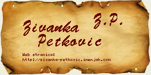 Živanka Petković vizit kartica